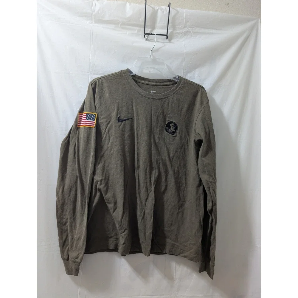 Nike The Nike Tee Florida State Seminoles‎ Long Sleeve Shirt Mens Large Olive